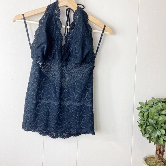 bebe Tops - NWT Bebe Black Halter Lace Top Size Large